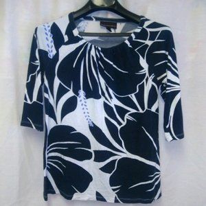 Dana Buchman Women's White and Black with Purple color Top size Small